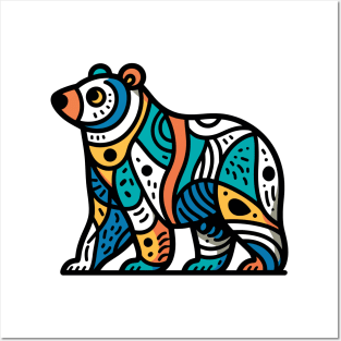 Bear illustration. Illustration of a bear in cubism style Posters and Art